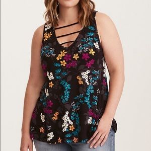 Torrid Super Soft Floral Print Strappy Tank
